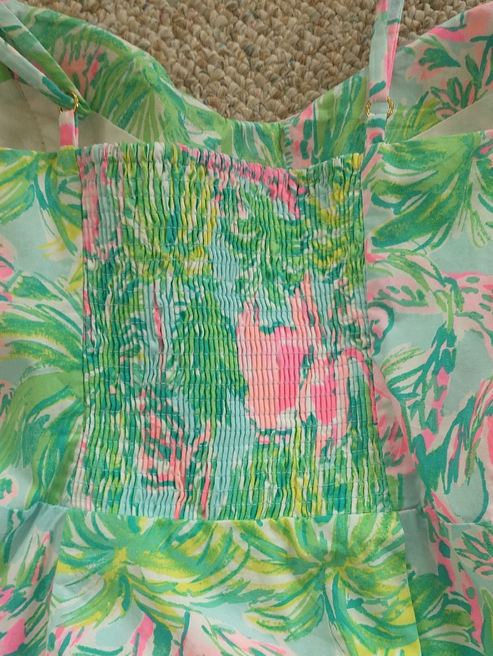 Lilly Pulitzer Sweetheart Neck Smocked Bodice Sundress Size 6 - Picture 4 of 11